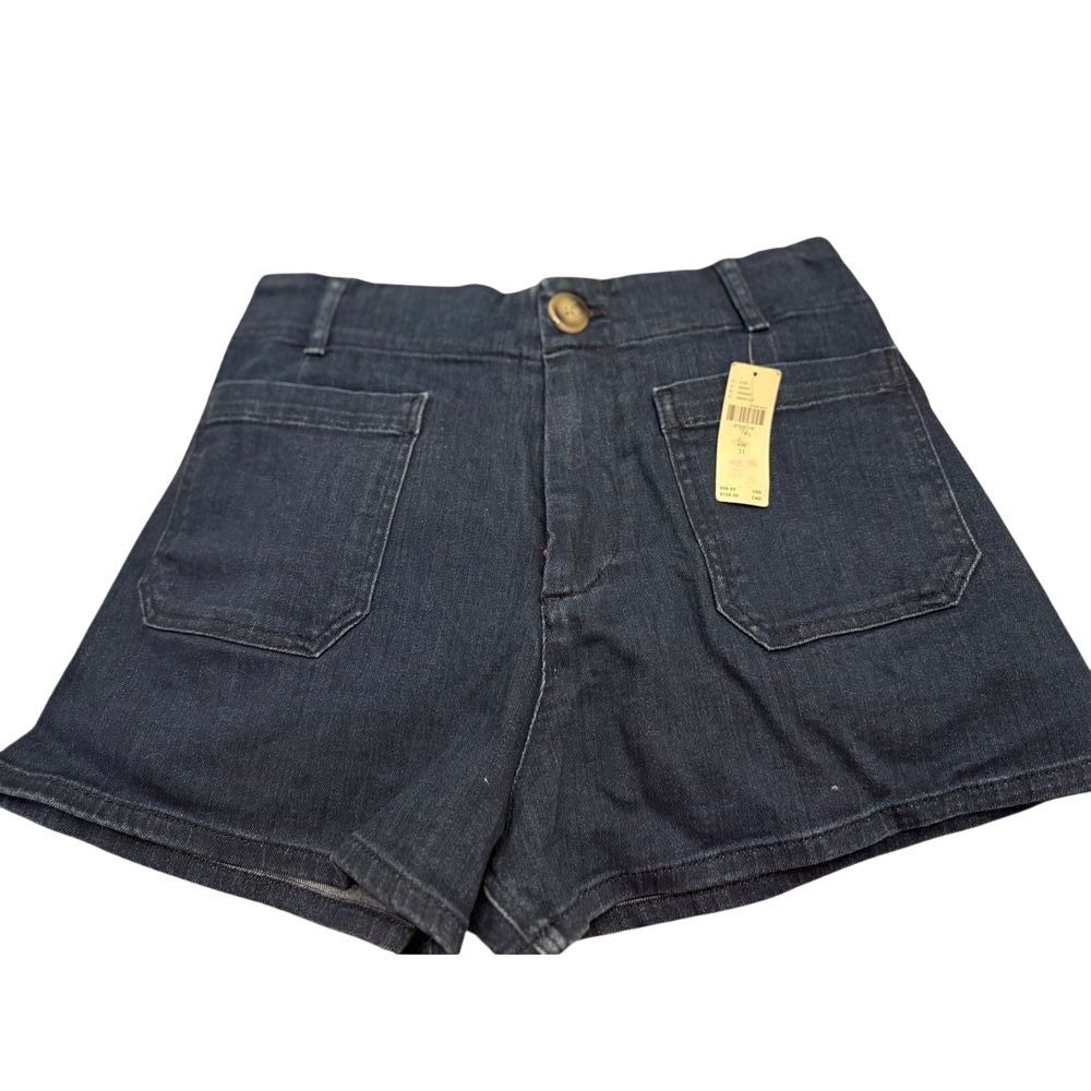 Maeve High-Waist Dark Denim Shorts